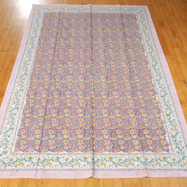 Block Printed Cotton Table Cover - 180 x 130 cms